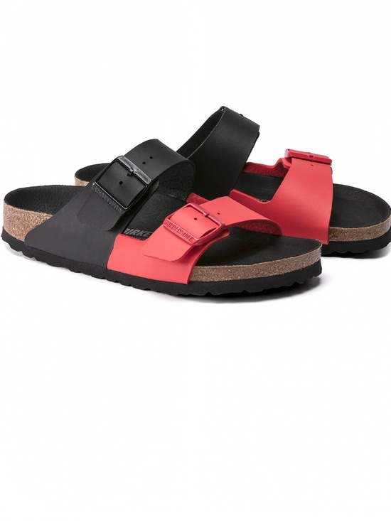 Birkenstock Size 44 Arizona Split Black Poppy Red 1019995 main image 4